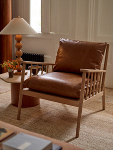 Neptune brown leather armchair Casey