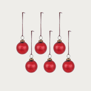 Elderfield Small Crackle Baubles, Set of 6