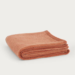 Neptune Adeline Throw Velvet Double Rust Orange Blanket Cut Out v1