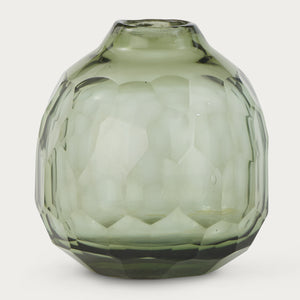 Neptune Giselle Vase Small Bud Glass Green Cut Out v1