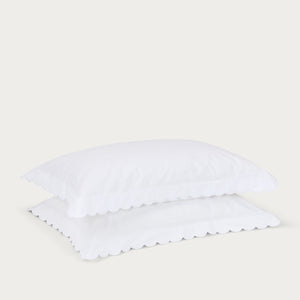 Neptune Madalena Oxford Pillow Case Scallop White Bedding Set 2 Cut Out v1