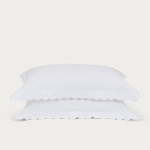 Neptune Madalena Oxford Pillow Case Scallop White Bedding Set 2 Cut Out v1