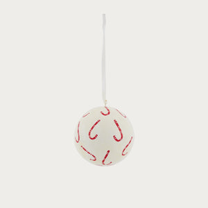 Candy Cane Papier-mâché Bauble