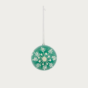 Fair Isle Green Papier-mâché Bauble