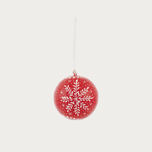 Fair Isle Red Papier-mâché Bauble