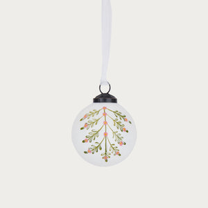 Merrivale Berry Sprig Glass Baubles, Set of 4