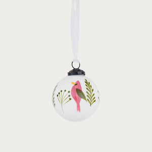 Merrivale Red Bird Glass Bauble, Set of 4