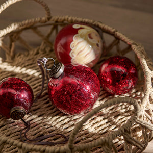 Elderfield Medium Crackle Baubles, Set of 6