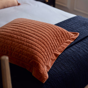 Adeline Velvet Cushion, Rust