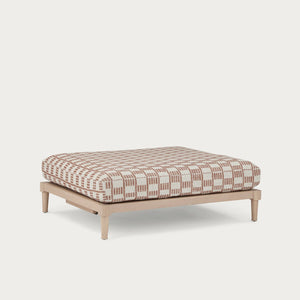 Neptune Ophelia Footstool Upholstered Wood Fermoie Rust Cove Patterned Natural Drawer Cut Out v1