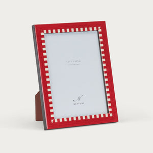 Neptune Montpelier Photo Frame Checked Red White 5x7 Inch 12x17cm Cut Out v