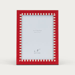 Neptune Montpelier Photo Frame Checked Red White 5x7 Inch 12x17cm Cut Out v