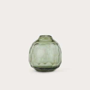 Neptune Giselle Vase Small Bud Glass Green Cut Out v1